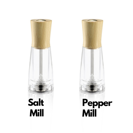 Tre Spade Tosca 15 Natural Beech Wood Salt & Pepper Mill Set 