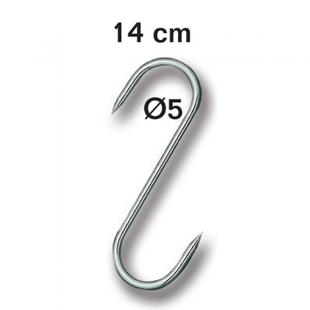 1 Box of 10 Meat Hooks by Fischer-Bargoin (14cm) (approx 5") 