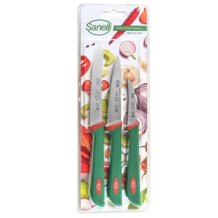 Sanelli Mixed Vegetable Knife Set, 3pcs. Pairing, Tomato, Vegetable Knives