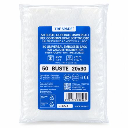 Tre Spade Embossed Vacuum Bags 200mm x 300mm (50)