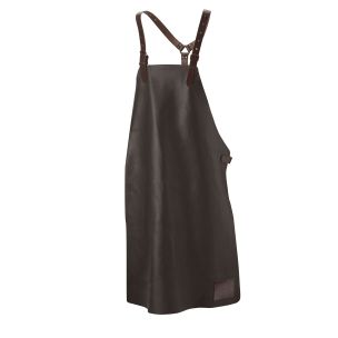 Buckle and Hide Leather Butchers Apron (Dark Brown)